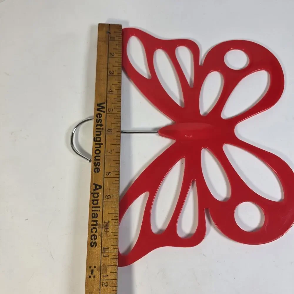 Butterfly Scarf Belt Tie Hanger Red Plastic Closet Organizer Accessory Holder